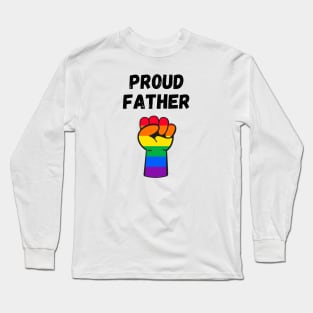 Proud Father Rainbow Pride T Shirt Design Long Sleeve T-Shirt